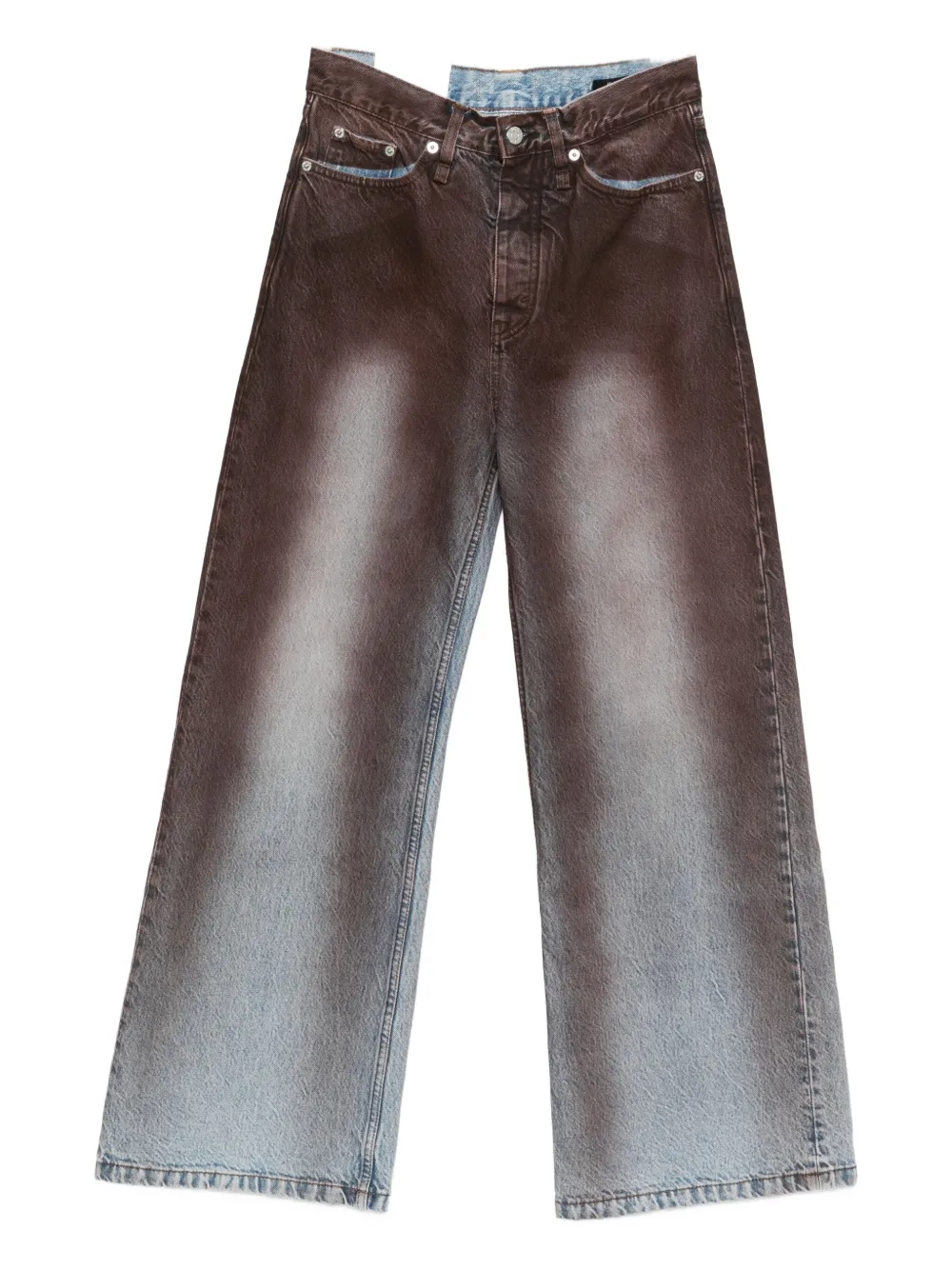 

Широкие джинсы с эффектом потертости Hope, коричневый