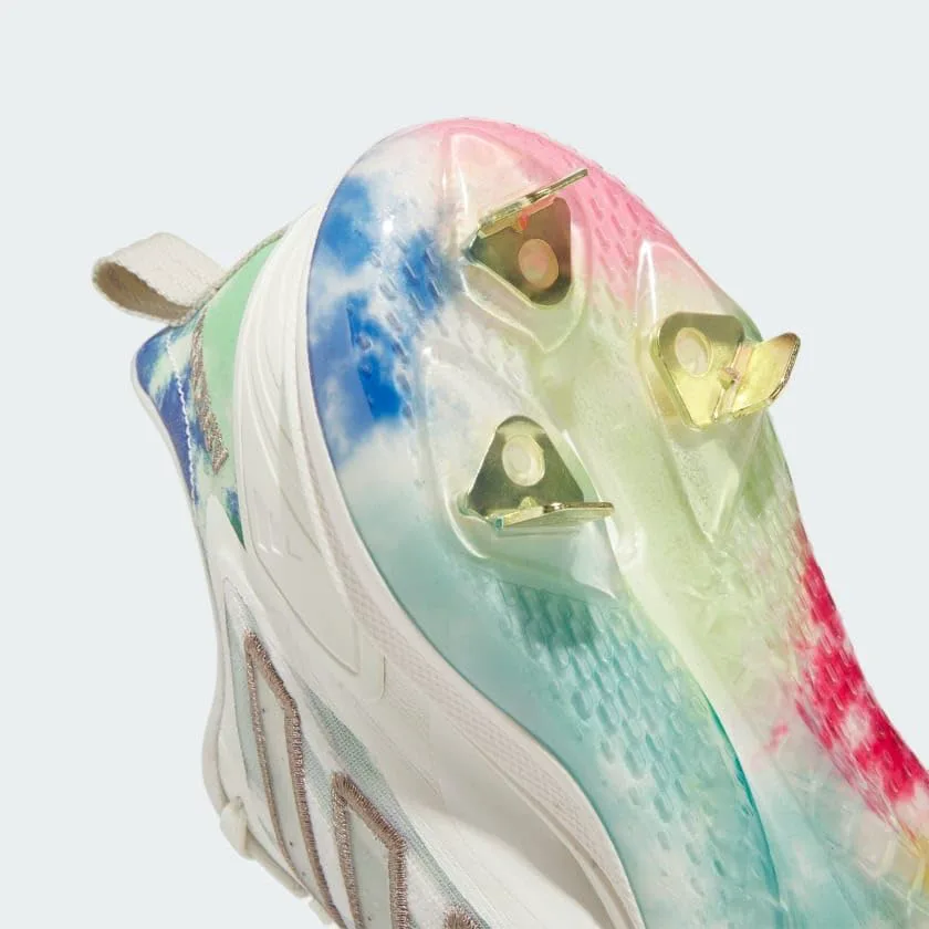 Мужские бутсы Adidas Adizero Purehustle 3 Elite Summer Bash для софтбола, белый/коричневый/бежевый — фото 3