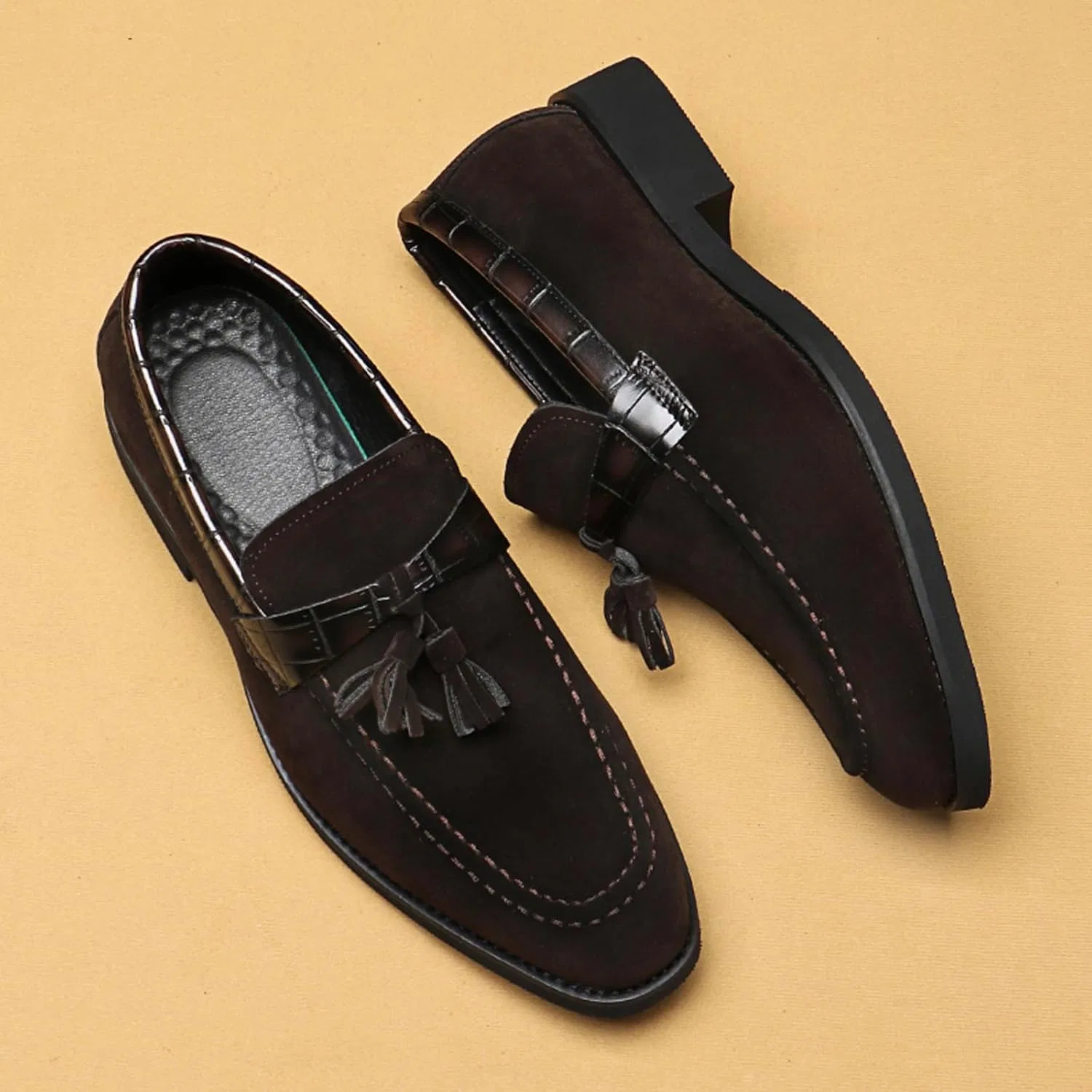 Лоферы с кисточками, British Style, Brown SJIUTLYUE — фото 3