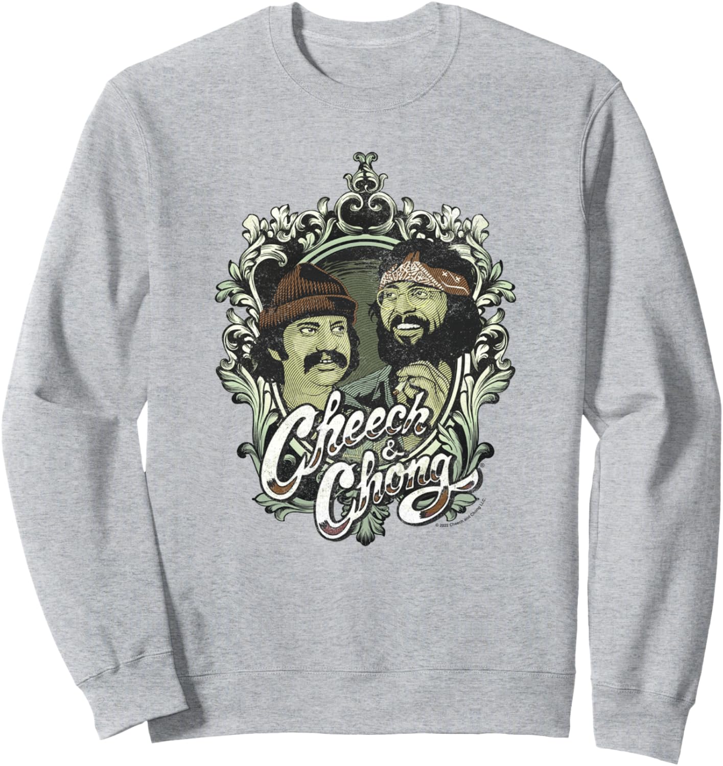 

Толстовка с зеркальной рамкой и отпечатками пальцев Чича и Чонга Cheech & Chong, серый