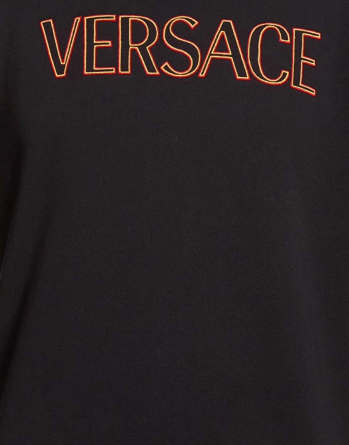 Свитшот с аппликациями и вышитым логотипом VERSACE черный — фото 4