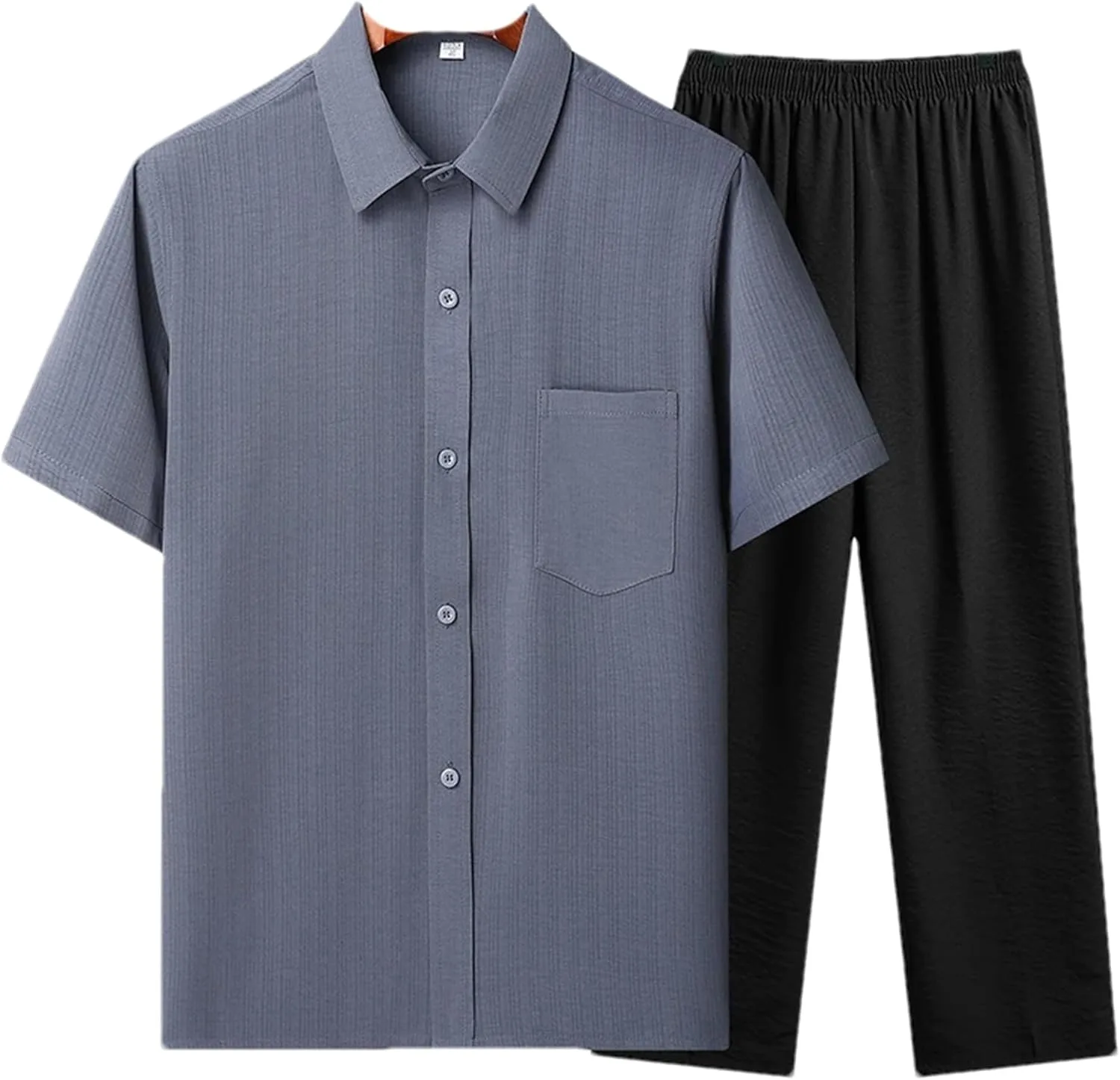 

Мужской летний комплект: рубашка с коротким рукавом и брюки на резинке GaoLeAve