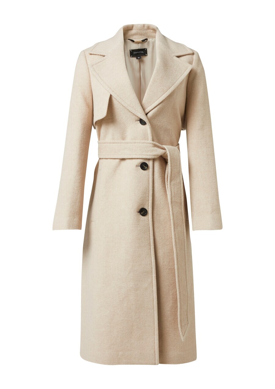 

Шерстяное пальто COMMA Winter Coat, экрю