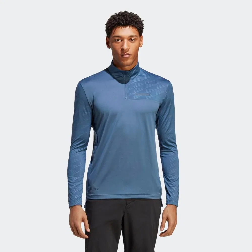 Мужская футболка с длинными рукавами adidas Terrex Multi с половинной молнией — фото 2