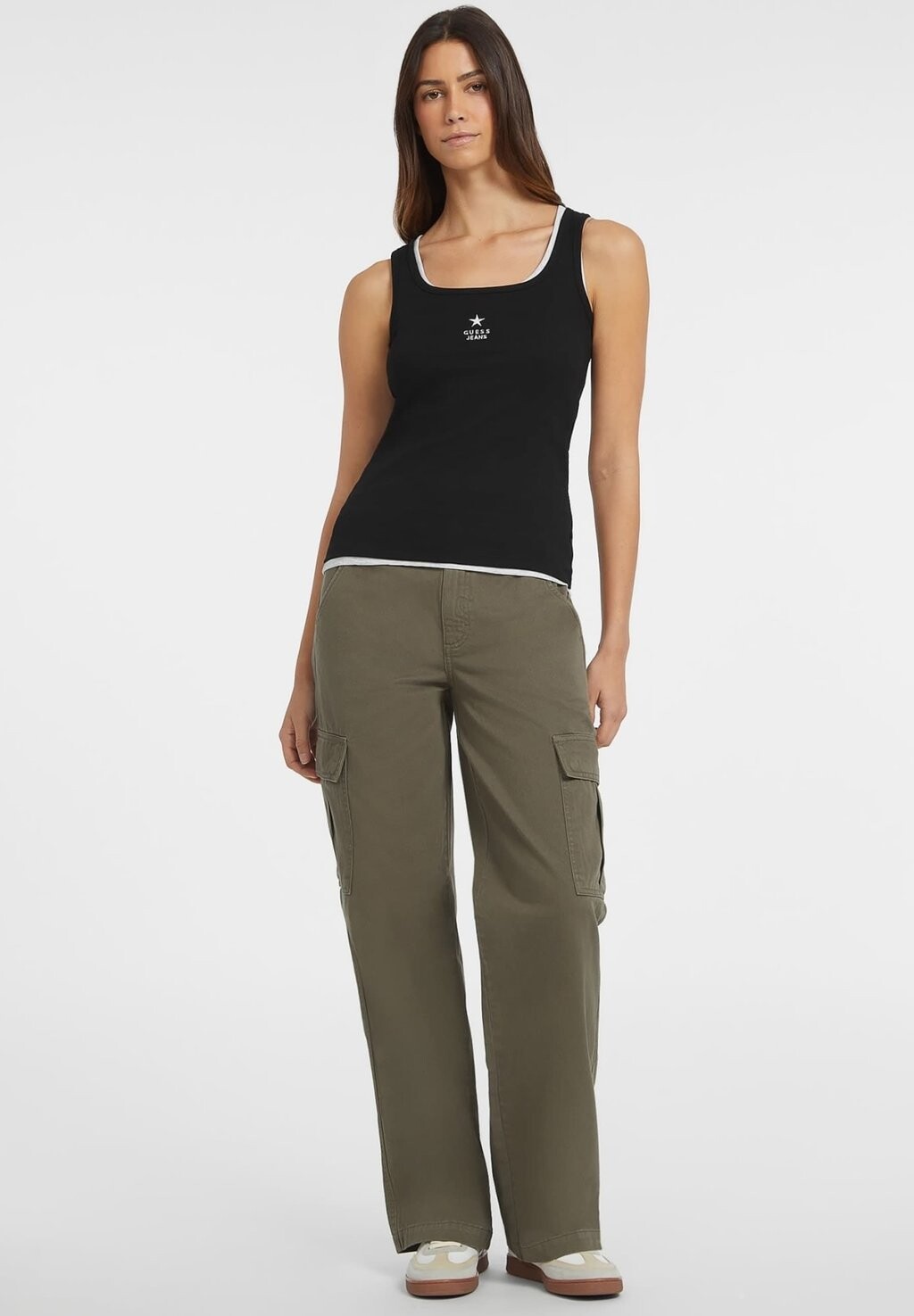 

Топ TANK SLIM Guess Jeans, черный
