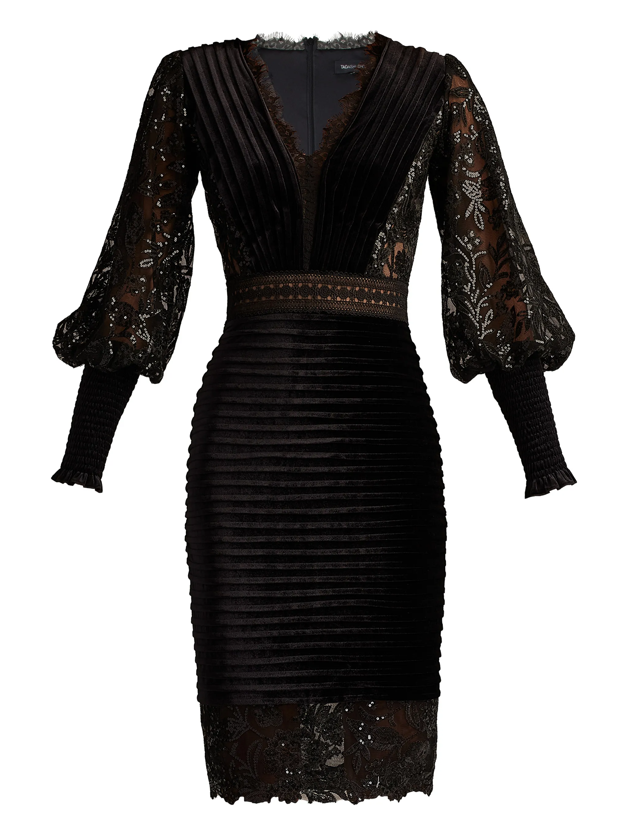 

Платье миди со складками Tadashi Shoji, черный