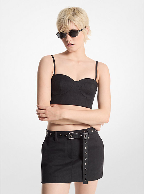 

Мини-Юбка из эластичной шерстяной смеси Michael Kors, черный