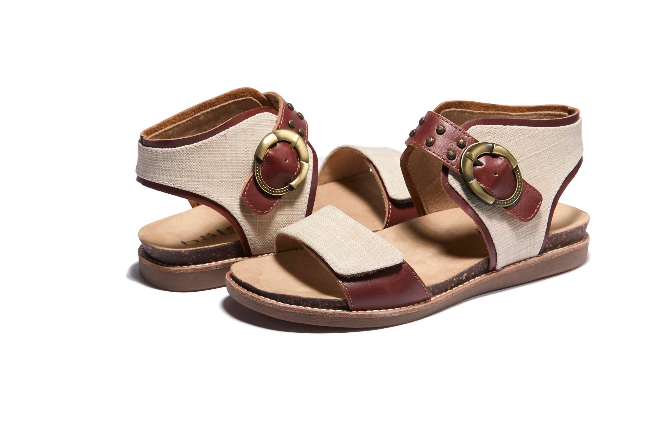 Женские сандалии Bari в цвете коньяк/натуральный Halsa Footwear — фото 3