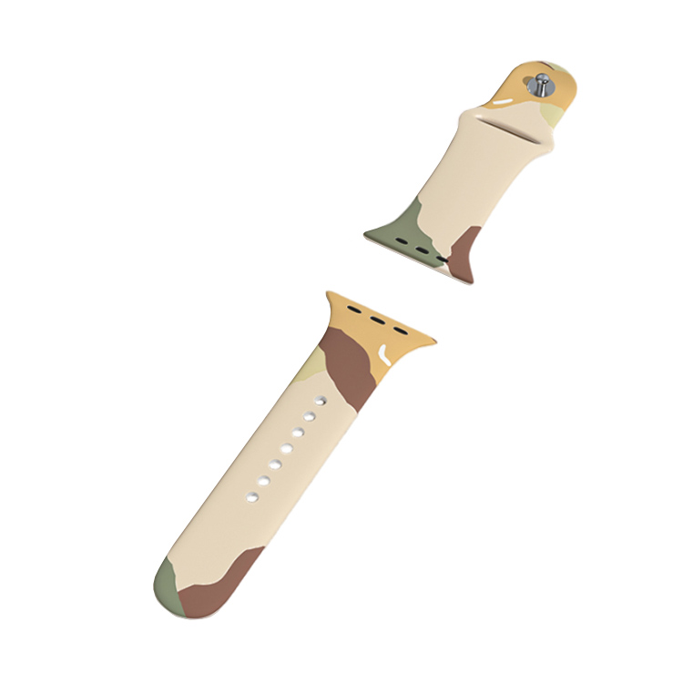 

IBOANN Часы Strap Apple Compatibility Silicone Material, Morandi Color Block Strap-Turquoise Yellow