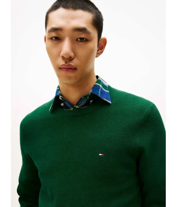 Свитер regular fit Tommy Hilfiger, бутылочно-зеленый — фото 4