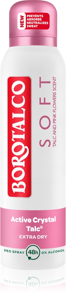 

Мягкий дезодорант-спрей с тальком и розовым цветком без спирта Borotalco, 150 мл