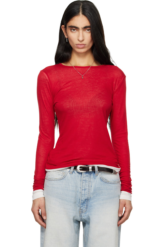 

Tonywack Красная многослойная футболка с длинными рукавами, Красный, Tonywack Красная многослойная футболка с длинными рукавами