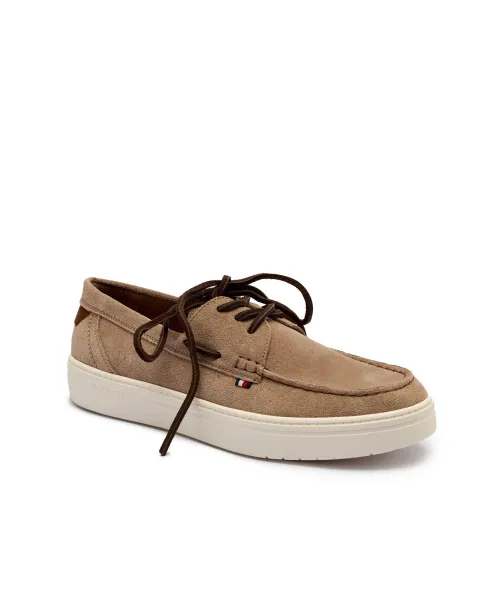 

Легкие мокасины из гибридной замши и кожи-лодочки Tommy Hilfiger, бежевый