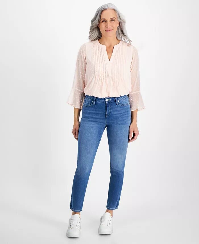 

Узкие джинсы Petite со средней посадкой Style & Co, синий