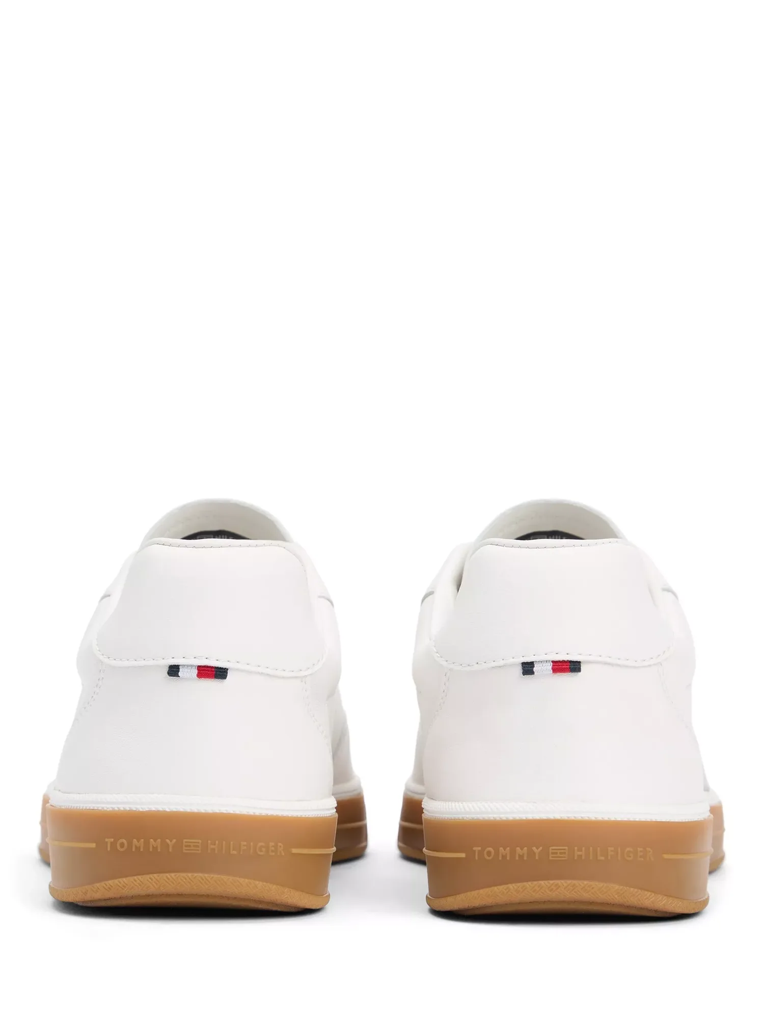 Кожаные кроссовки на шнуровке, белые Tommy Hilfiger — фото 4
