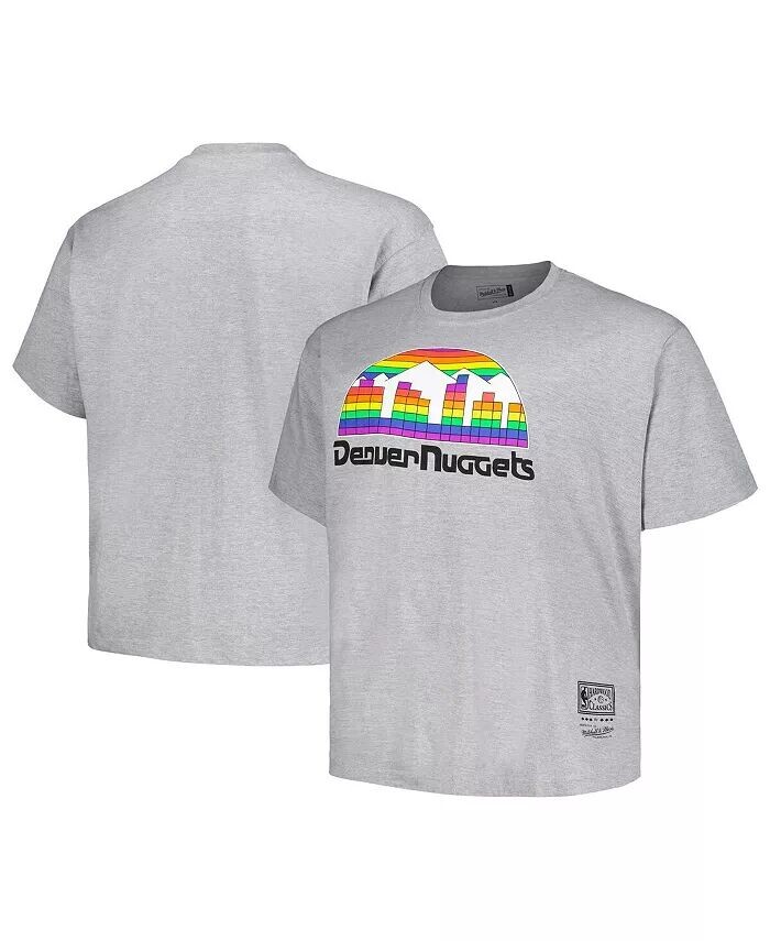 

Мужская футболка Denver Nuggets Big and Tall Hardwood Classics цвета меланж с винтажным логотипом Mitchell & Ness