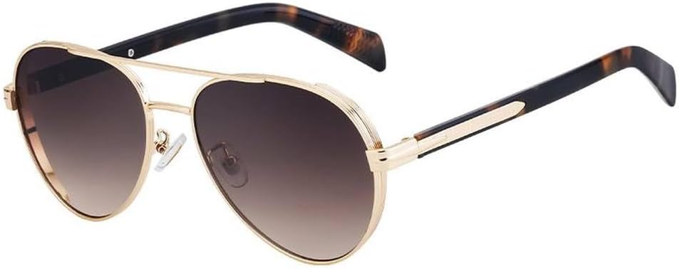 

Винтажные круглые солнцезащитные очки для мужчин и женщин, роскошная металлическая оправа, модные очки для мужчин, защита от ультрафиолета UV400 LVTFCO, C3goldbrowngray