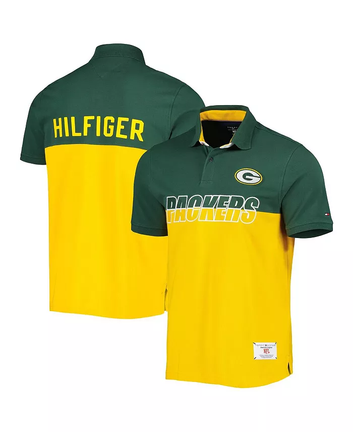

Мужская поло с цветными блоками Green Bay Packers в золотом и зеленом цветах Tommy Hilfiger