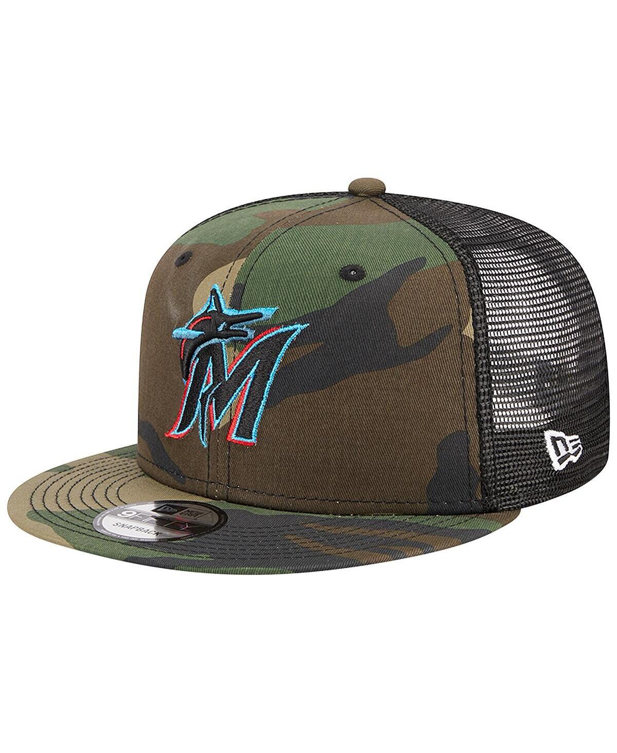 

Мужская камуфляжная кепка Snapback Miami Marlins Woodland Camo Trucker 9FIFTY New Era