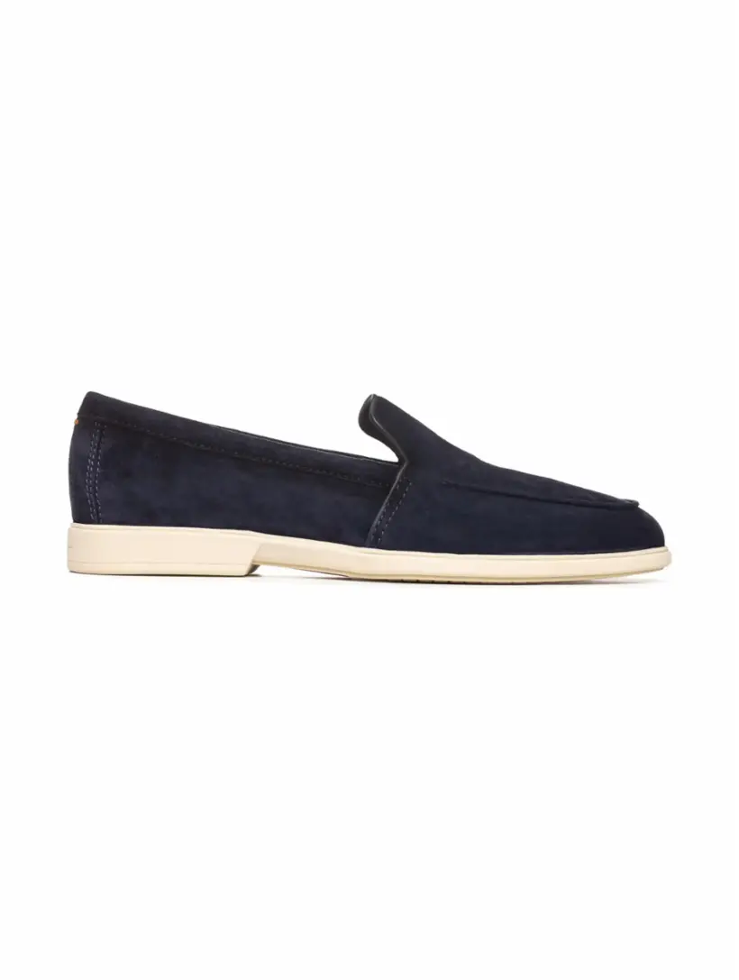 

Замшевые лоферы Santoni, тёмно-синий