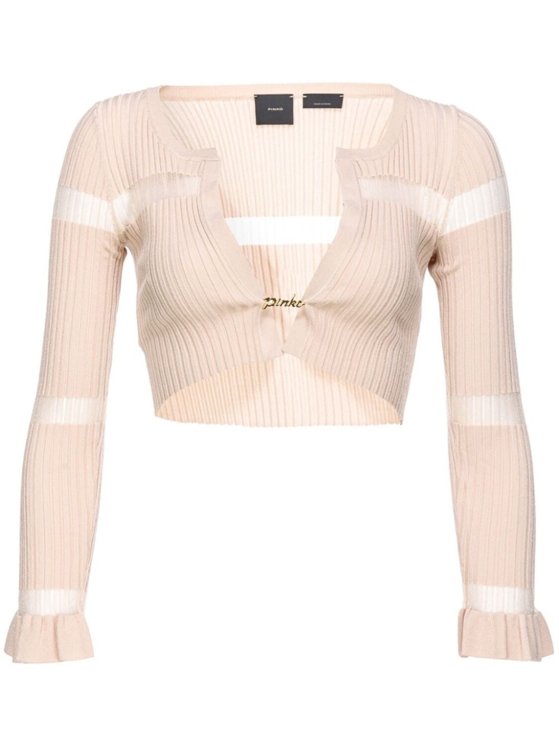 

PINKO укороченный кардиган в полоску, розовый