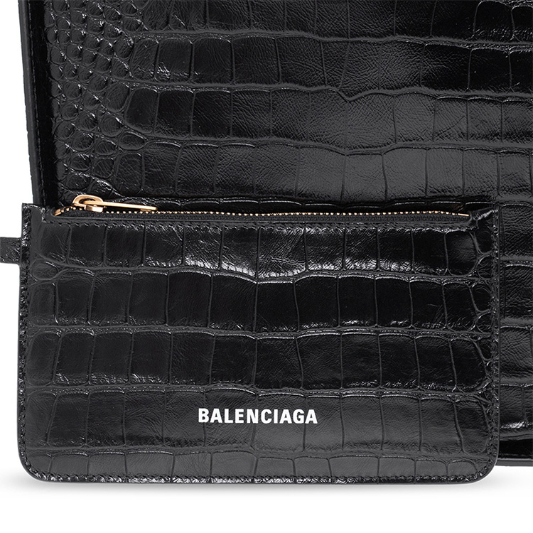 Кожаная наплечная сумка ABS унисекс черная Balenciaga — фото 4