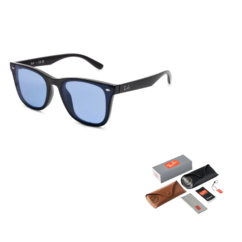 

RayBan Прямоугольные солнцезащитные очки с пластиковой оправой Unisex Black, Black