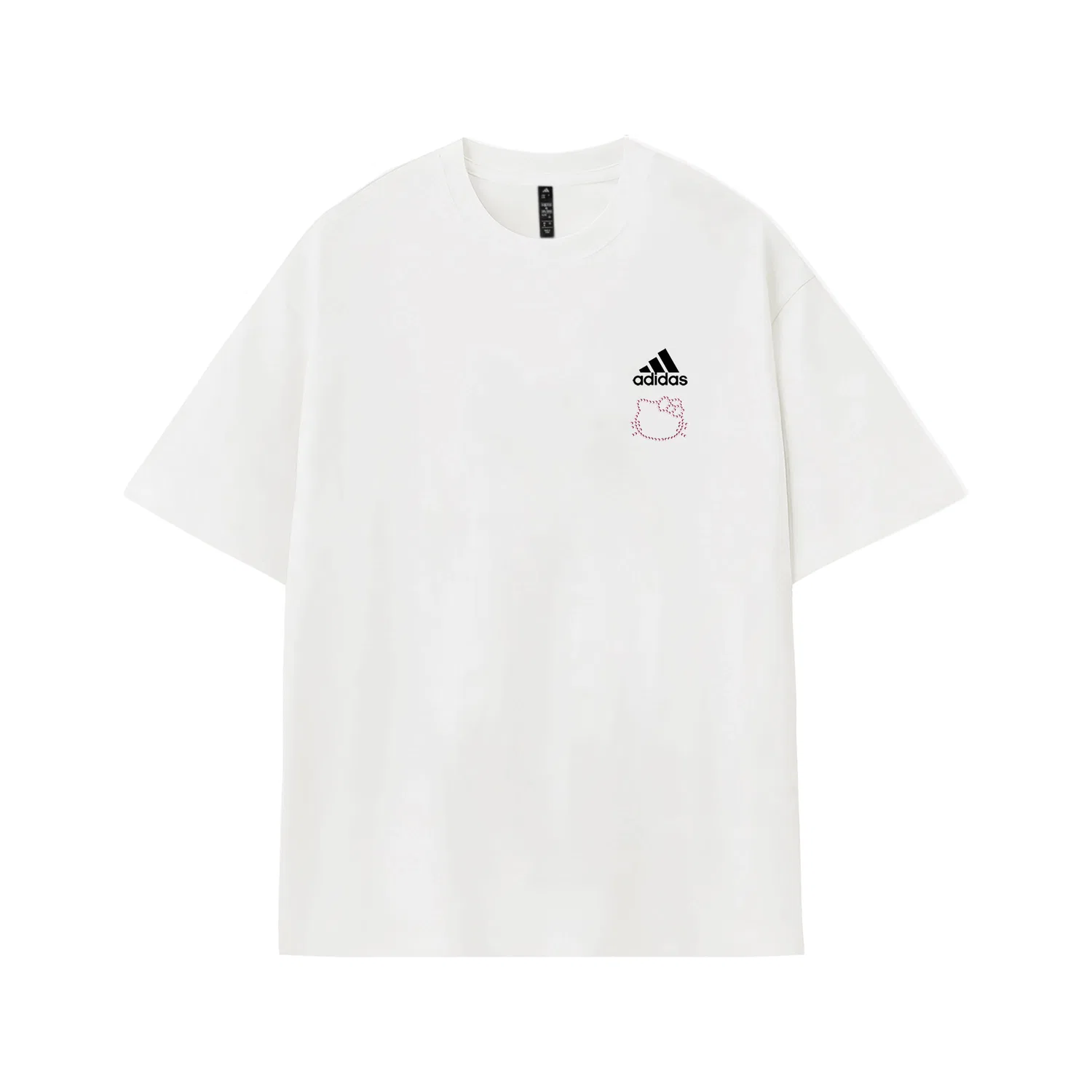 Футболка с котом Adidas MUST HAVES белая — фото 3