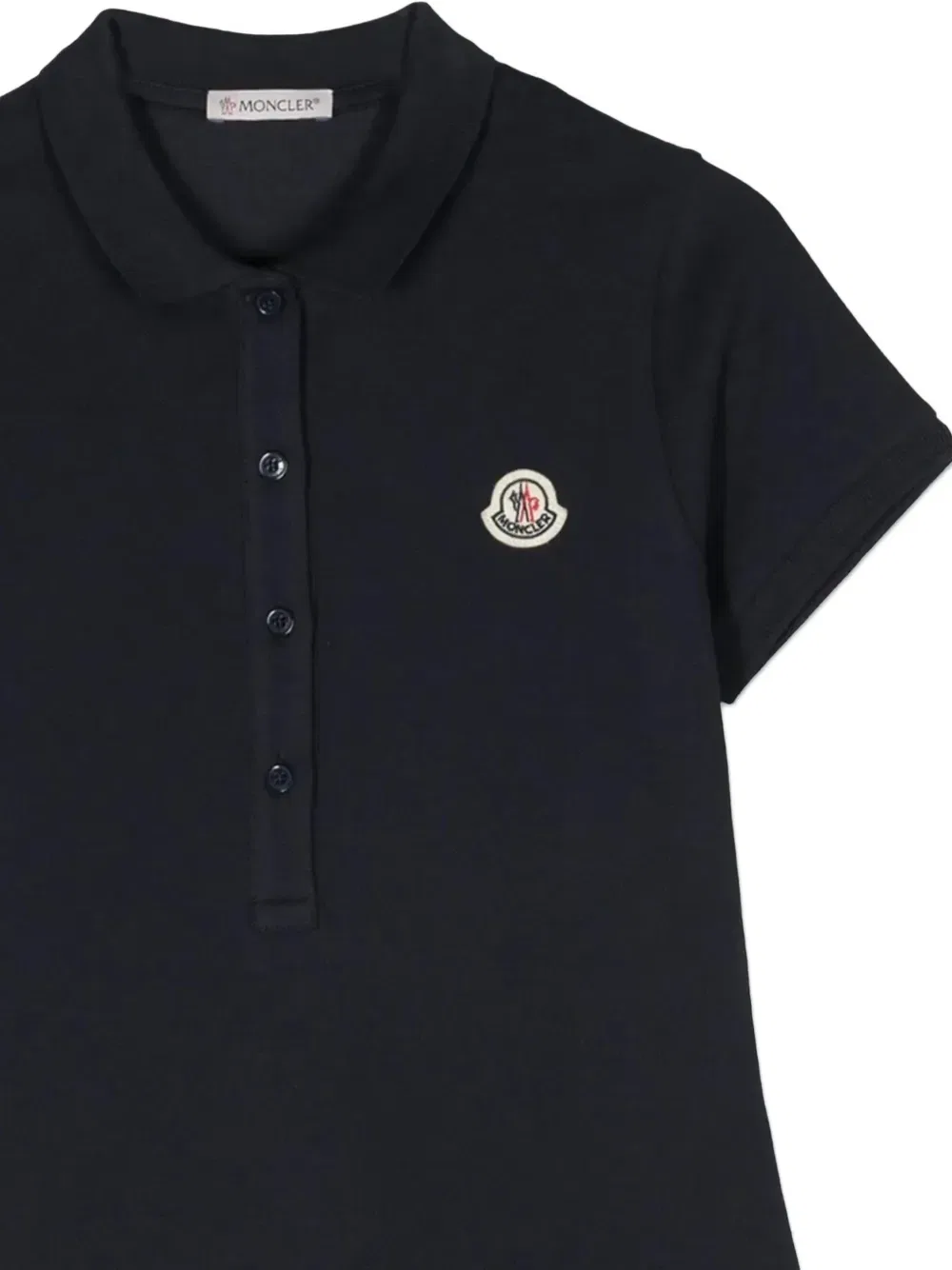 Платье-рубашка из пике Moncler Enfant, синий — фото 4