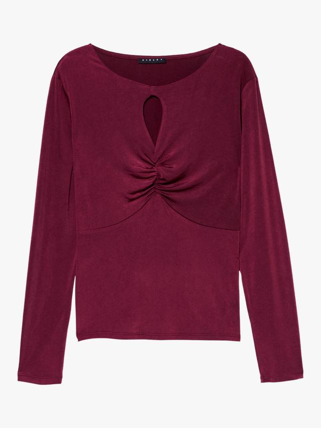 

Футболка с вырезом-замочной скважиной и сборками SISLEY