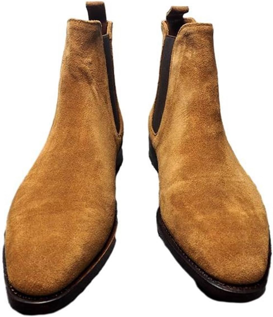 

Мужские ковбойские ботинки Челси с западным округлым носком, из искусственной кожи ПУ, оксфорды для вечернего ношения, повседневные, с противоскользящей подошвой Generic, желтый