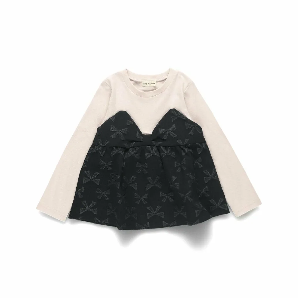 Футболка с длинными рукавами с ленточным узором Branshes, black