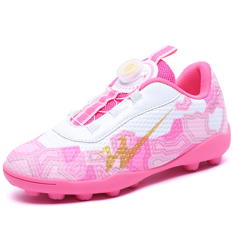 Детские футбольные бутсы Kids Low-top Gold Binary, розовый — фото 2