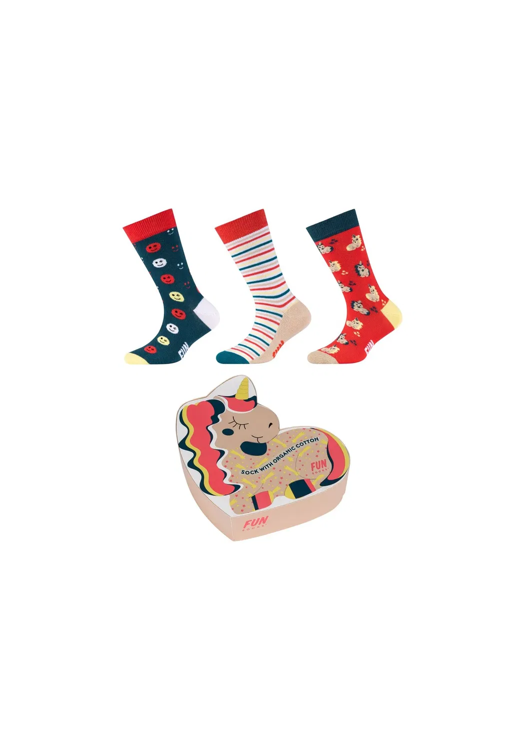 Носки, 3 пары в коробке, Fun Socks, georgia peach