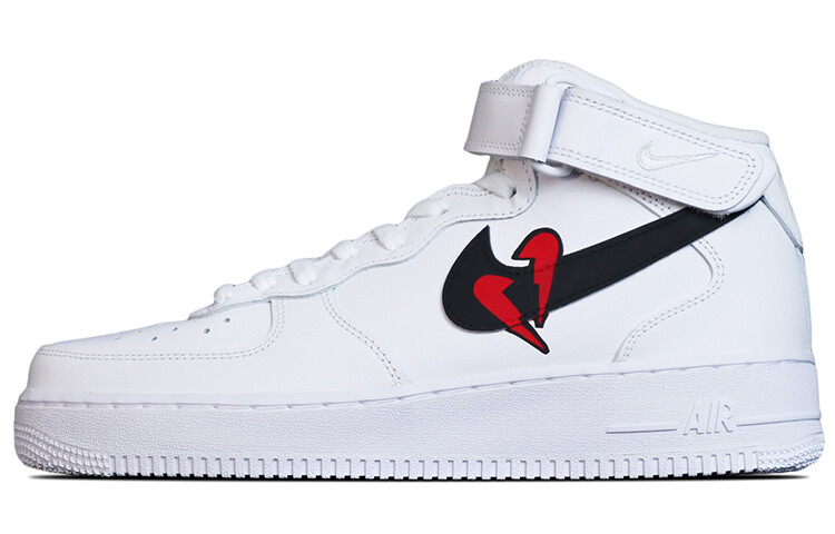 

Кроссовки Nike Air Force 1 Skateboard Shoes Men Mid-Top White Black Red