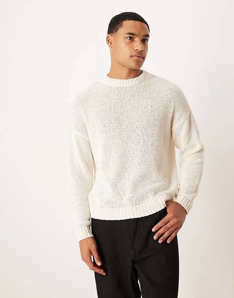 

Свободный фактурный трикотажный свитер ASOS DESIGN цвета экрю