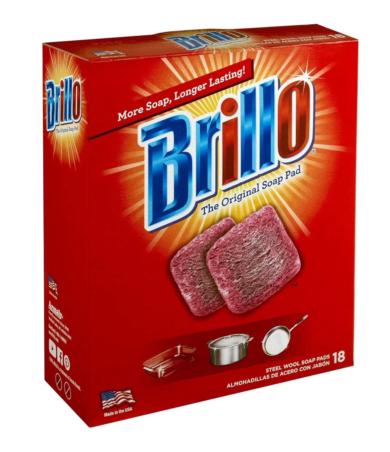 Средство для снятия макияжа Brillo — 36 стальных ватных дисков — фото 3