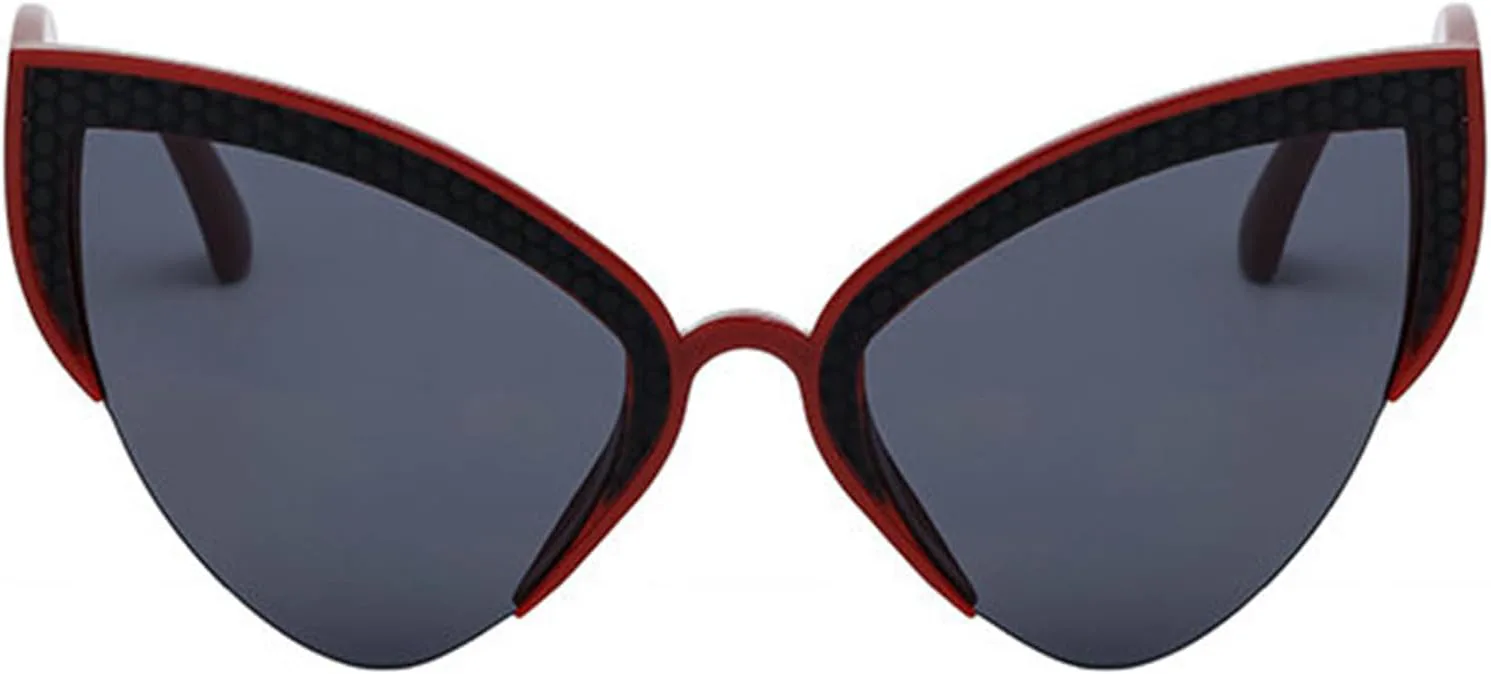 

Солнцезащитные очки Willochra Y2k «Кошачий глаз» для женщин, роскошные винтажные полуободковые солнцезащитные очки в стиле ретро с защитой от УФ-излучения UV400, C3