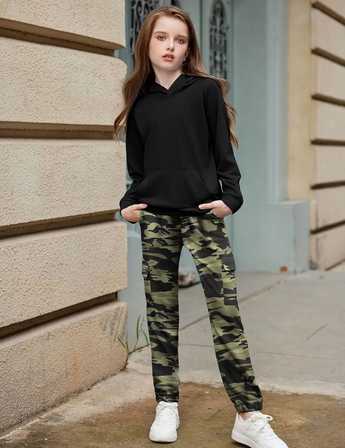 Детский спортивный костюм тай-дай, Arshiner, комплект из толстовки и штанов, Black&camouflage — фото 3