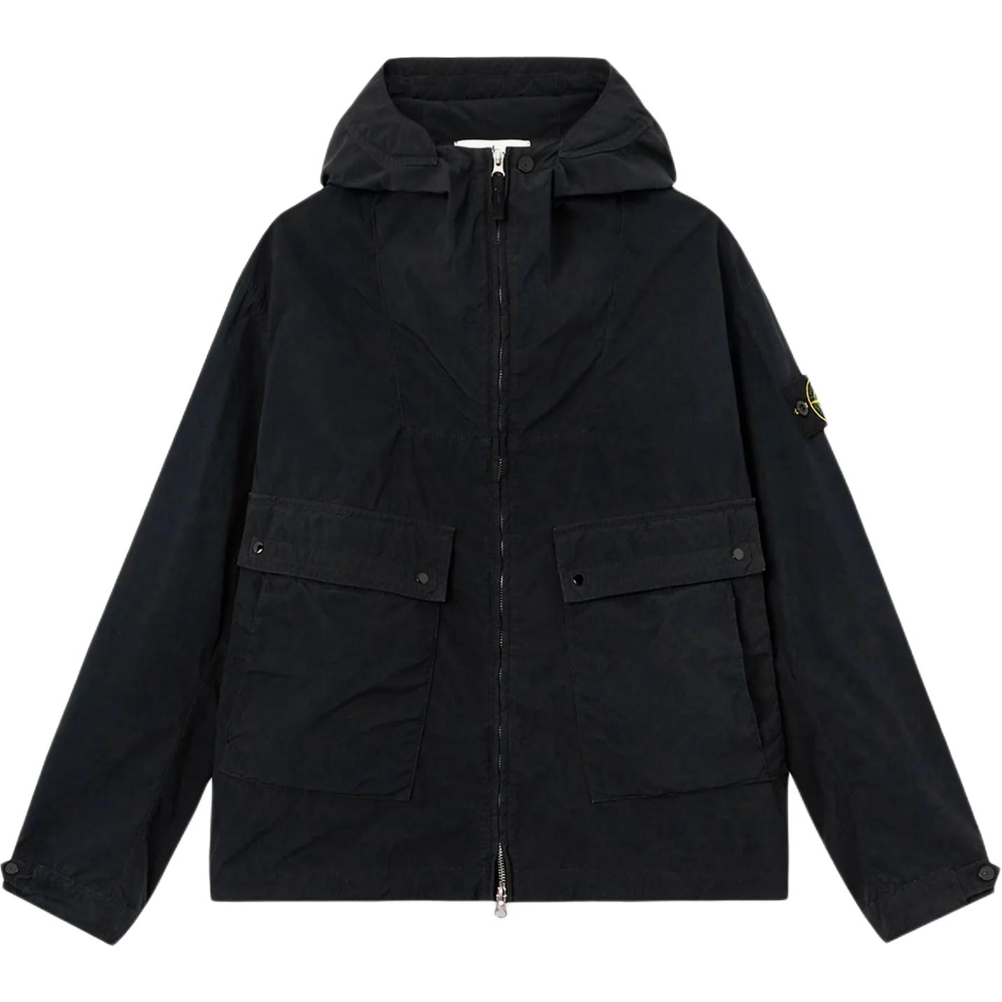 Куртка с капюшоном на молнии STONE ISLAND, черный