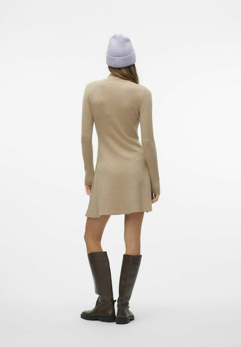 

Платье-джемпер VMGOLD HIGHNECK SKATER Vero Moda, бежевый