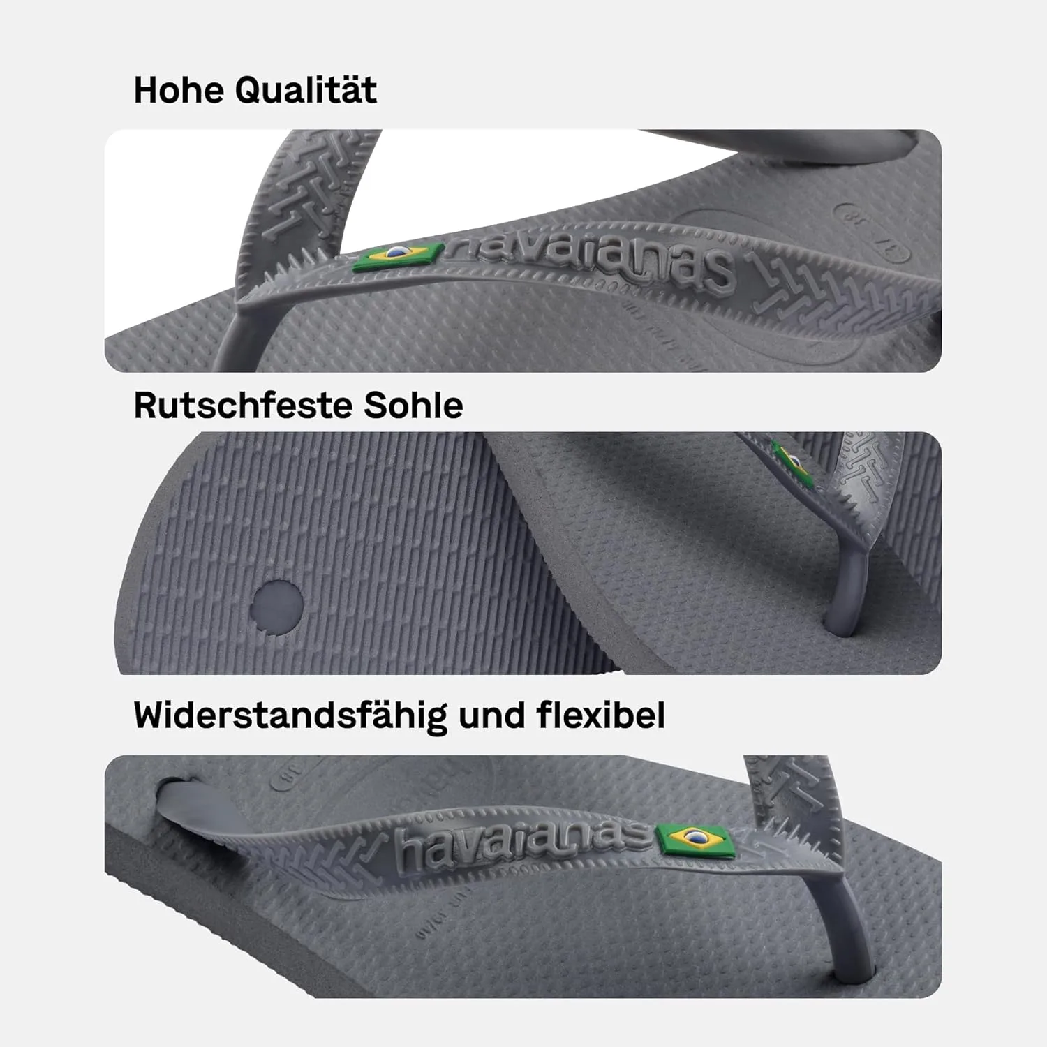 Лучшие унисекс сандалии Havaianas, бразильские сандалии, серый/стальной — фото 4