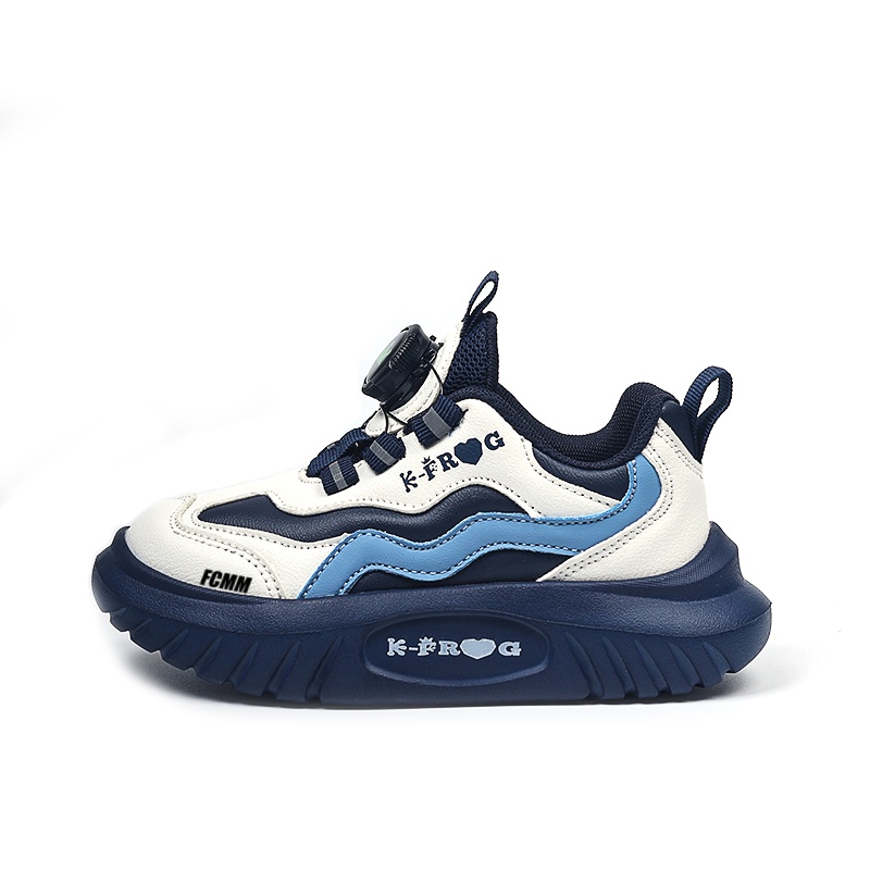 

Нескользящие и дышащие низкие повседневные кроссовки для детей FCMM, белый/синий