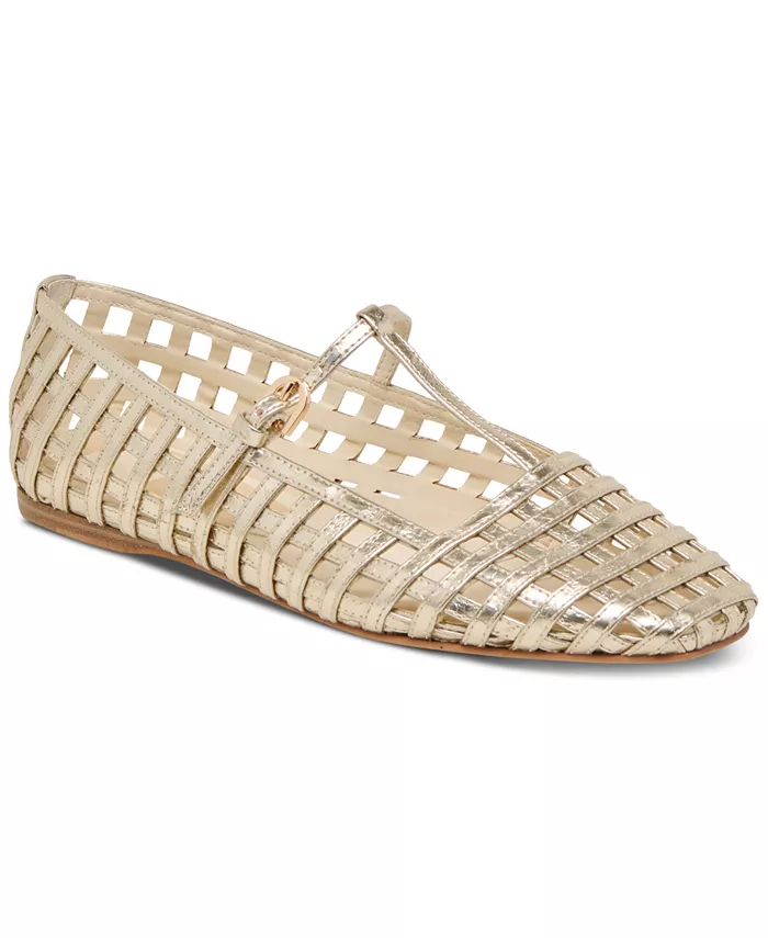 Женские балетки Rains T-Strap Woven Mary Jane Dolce Vita, золотой