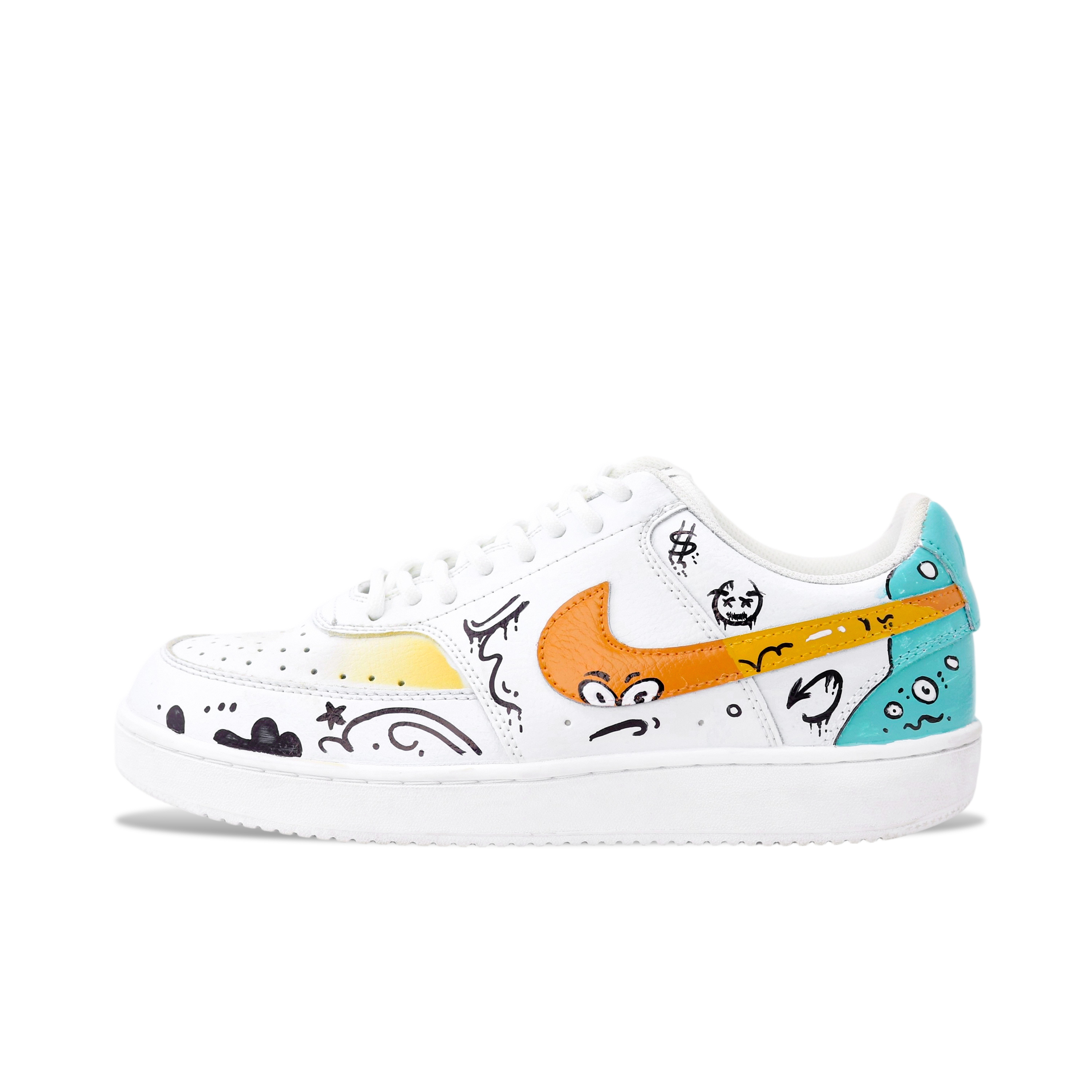 

Nike Кроссовки для скейтбординга Court Vision 1, мужские, низкие, черные/оранжевые/синие
