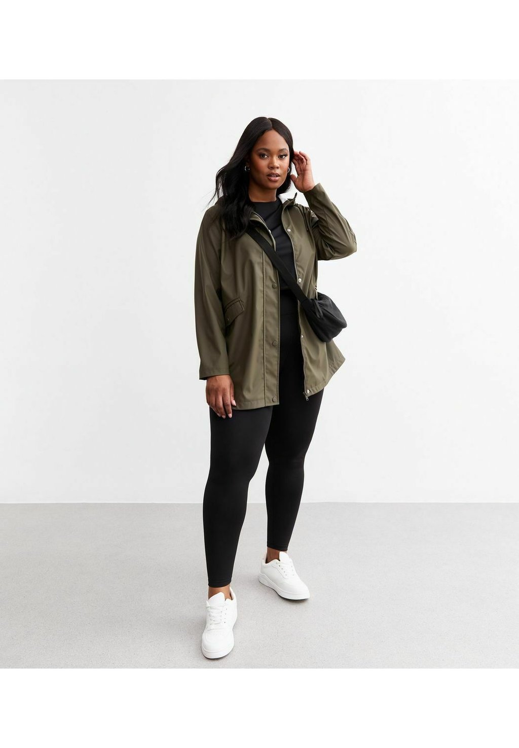 

Парка CURVES KHAKI HOODED RAIN COAT New Look Curves, хаки