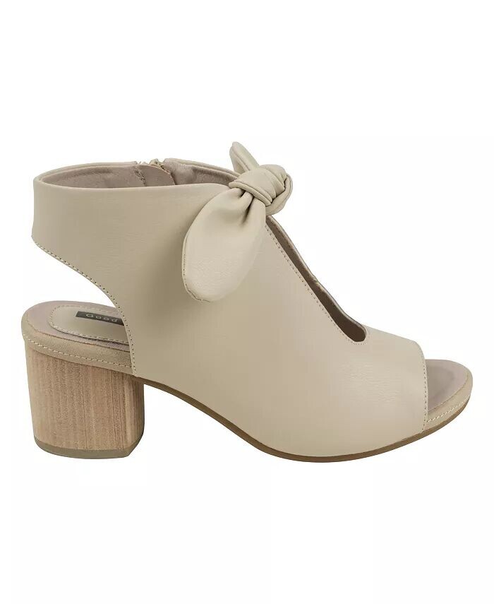 Женские модельные сандалии Kimora с узлом на блочном каблуке GC Shoes, бежевый — фото 2