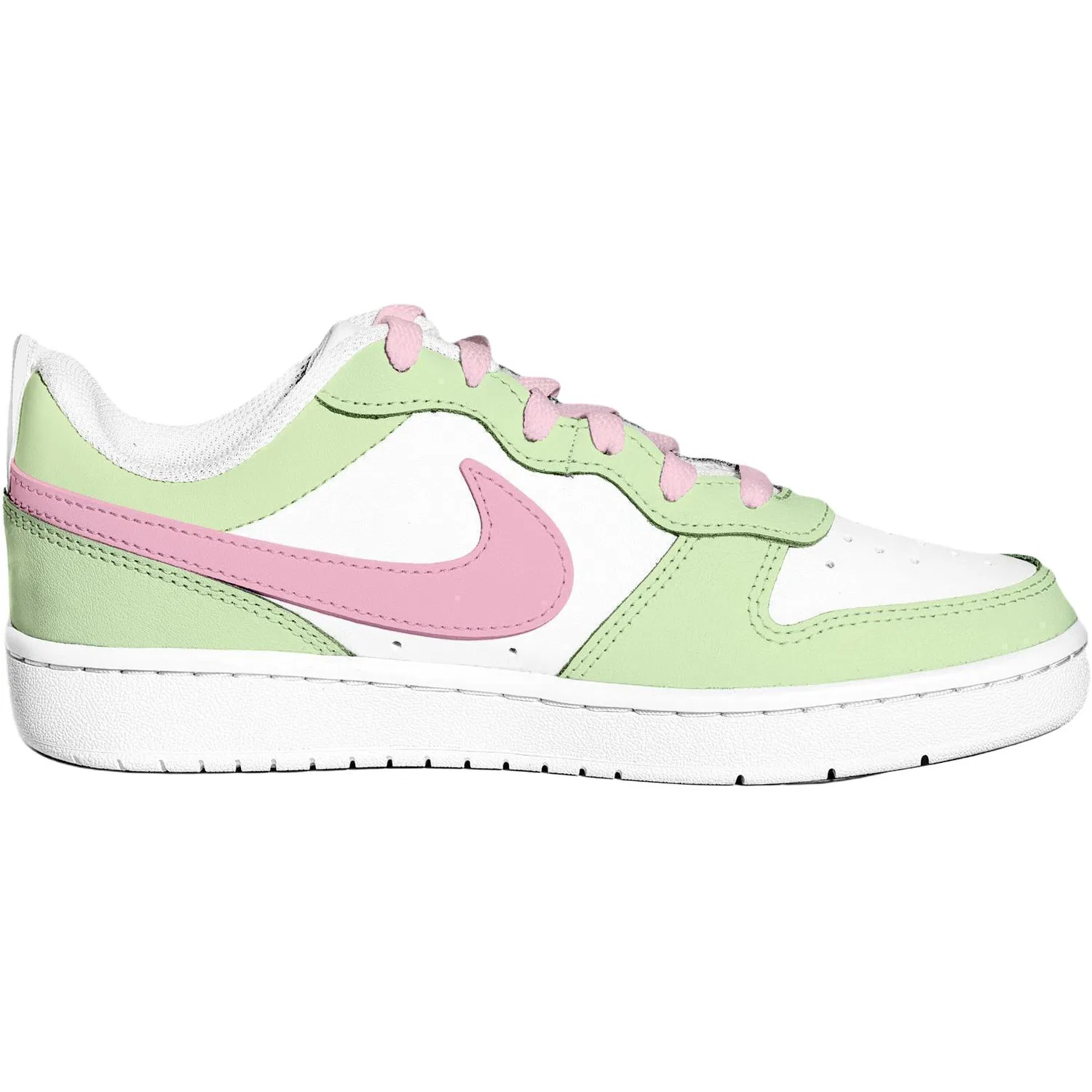 Кроссовки для скейтбординга Court Borough Leather Abrasion Resistant Breathable Low top Kids' Skateboarding Shoes Green Teenagers Nike — фото 3
