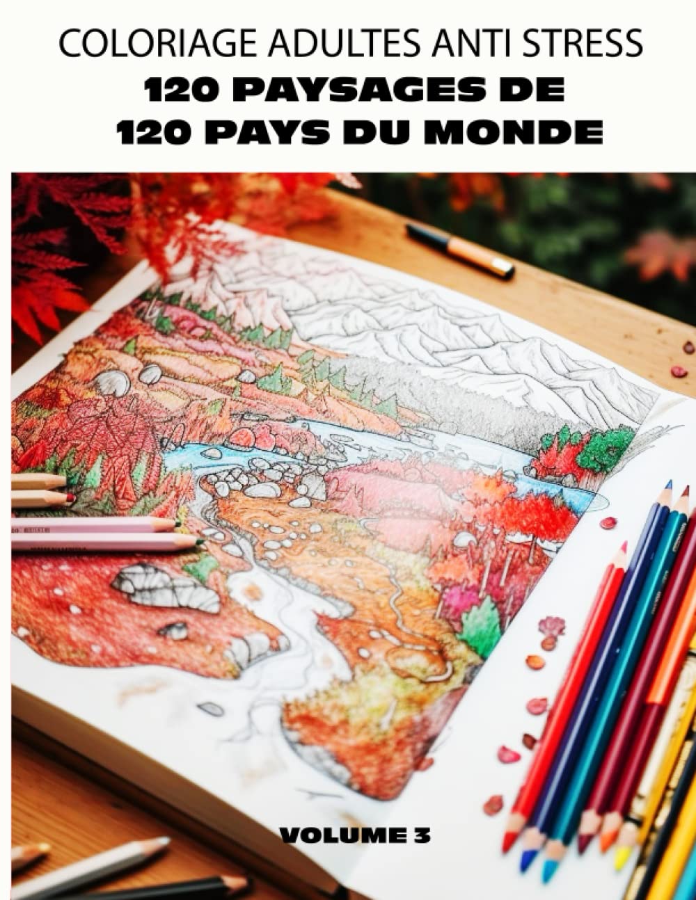 

COLORIAGE ADULTES ANTI STRESS: 120 PAYSAGES DE 120 PAYS DU MONDE / VOLUME 3 (French Edition) (Independently published)