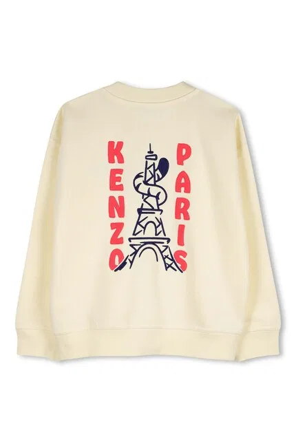 Худи детское с принтом Kenzo Kids, желтый — фото 3